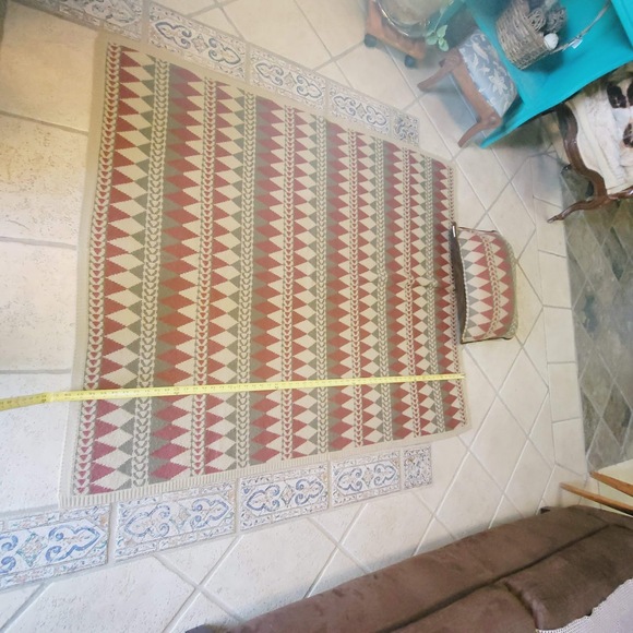 Hiend Accents Throw Blanket Marching Pillow Cabin Diamond Wine Green Cream - Picture 5 of 10